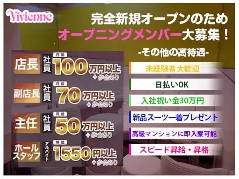Vivienne ヴィヴィアン 新橋 池袋 神田3エリア合同募集 公式男性求人 新宿 の黒服求人 キャバクラボーイ求人 ジョブショコラ