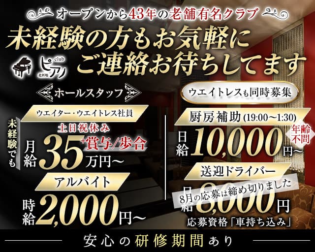 Club ピアノ のクラブボーイ・黒服求人