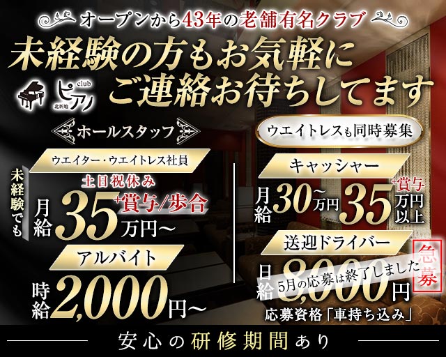 Club ピアノ のクラブボーイ・黒服求人