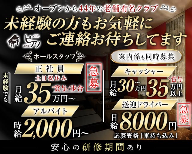 Club ピアノ のクラブボーイ・黒服求人