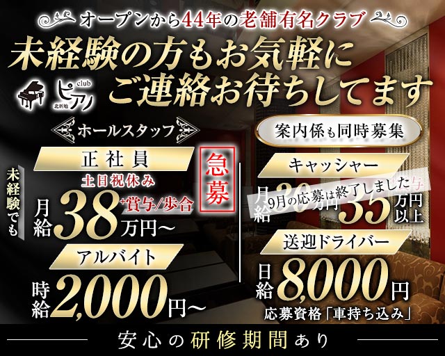 Club ピアノ のクラブボーイ・黒服求人