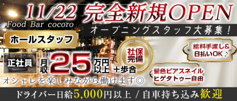 Food Bar cocoro(ココロ)【公式求人・体入情報】(南浦和)のボーイ・男性求人
