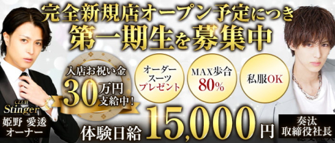 【歌舞伎町ホスト】CLUB THE STINGER(スティンガー)【公式男性求人情報】(歌舞伎町)のボーイ・男性求人