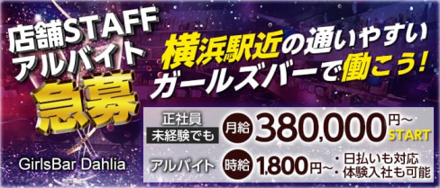 ガールズバー Dahlia(ダリア)【公式求人】(横浜)のボーイ・男性求人
