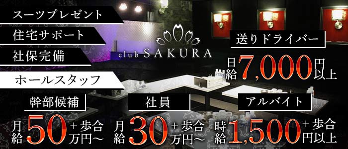 Club SAKURA（サクラ）のキャバクラボーイ・黒服求人