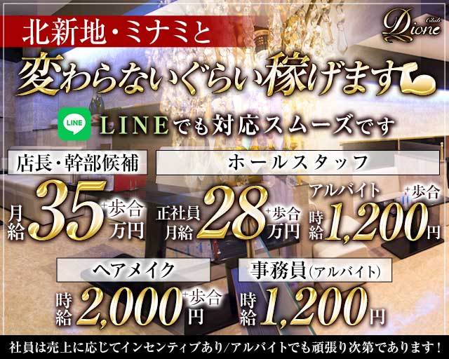 【寺田町】Club Dione（ディオーネ）のキャバクラボーイ・黒服求人