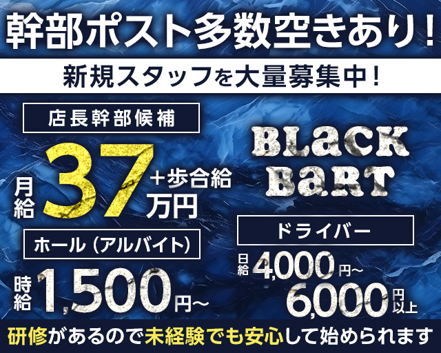 【朝・昼・夜】Black Bart（ブラックバート）のガールズバーボーイ・黒服求人