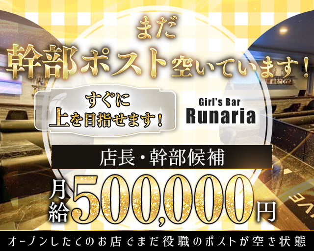 【神田】Girl's Bar Runaria（ルナリア）のガールズバーボーイ・黒服求人