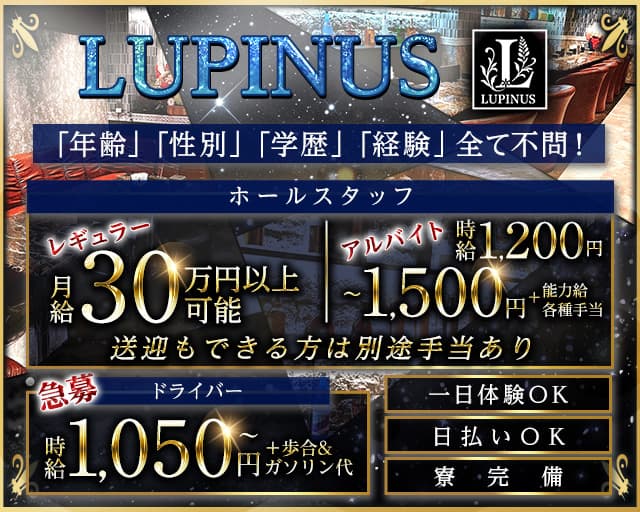 【大垣】LUPINUS（ルピナス）のラウンジボーイ・黒服求人