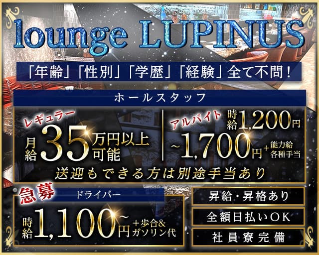 【大垣】LUPINUS（ルピナス）のラウンジボーイ・黒服求人