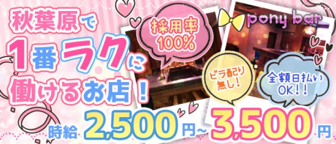ponybar(ポニーバー)【公式求人情報】(秋葉原ガールズバー)の求人・体験入店情報