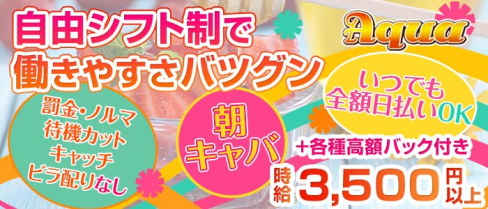 【朝】CLUB AQUA(アクア)【公式求人情報】(赤羽昼キャバ・朝キャバ)の求人・体験入店情報
