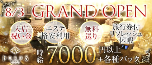 CLUB HORUS MINAMI(ホルスミナミ)【公式求人情報】(難波ニュークラブ)の求人・バイト・体験入店情報