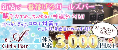 Girl's Bar A(エース)【公式求人・体入情報】(新橋ガールズバー)の求人・体験入店情報