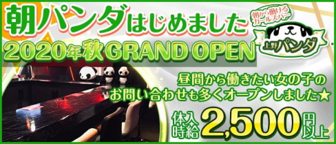 朝から働けるガールズバー 上野パンダ【公式求人情報】(上野ガールズバー)の求人・体験入店情報