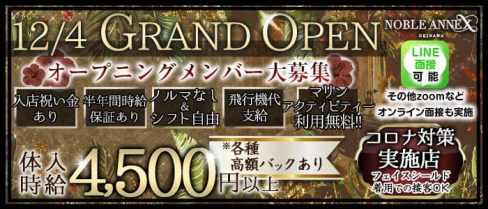 沖縄NOBLE ANNEX(ノーブルアネックス)【公式求人・体入情報】(松山(沖縄)キャバクラ)の求人・体験入店情報