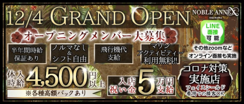 沖縄NOBLE ANNEX(ノーブルアネックス)【公式求人・体入情報】(松山(沖縄)キャバクラ)の求人・体験入店情報