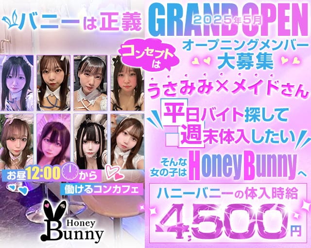 【昼・夕・夜】コンカフェ Honey Bunny-ハニーバニー-のガールズバー体入