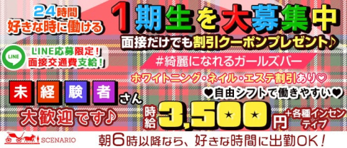 【24時間】Girls Bar SCENARIO(シナリオ)【朝・昼・夜】【公式求人・体入情報】(新宿ガールズバー)の求人・体験入店情報