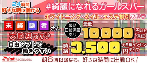 【24時間】Girls Bar SCENARIO(シナリオ)【朝・昼・夜】【公式求人・体入情報】(新宿ガールズバー)の求人・体験入店情報
