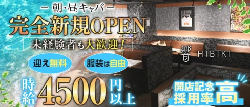 【朝・昼キャバ】響(ひびき)【公式求人・体入情報】(錦糸町昼キャバ・朝キャバ)の求人・体験入店情報