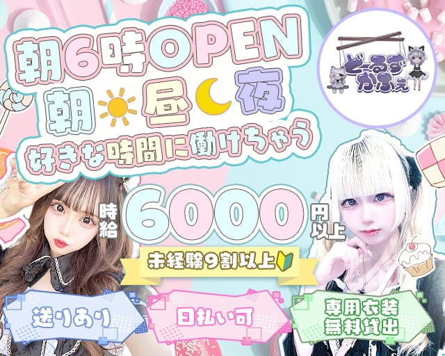 【朝昼夜】コンセプトCafe＆Bar Doll's Cafe（ドールズカフェ）のガールズバー体入
