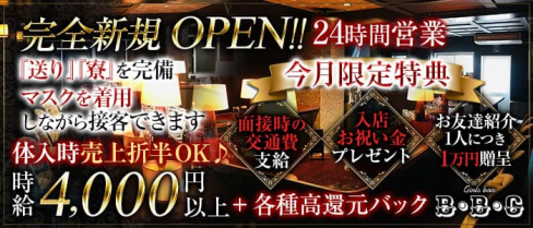 【24時間営業】Girls bar B・B・C(ビービーシー)【公式出稼ぎ求人情報】(歌舞伎町ガールズバー)の求人・バイト・体験入店情報