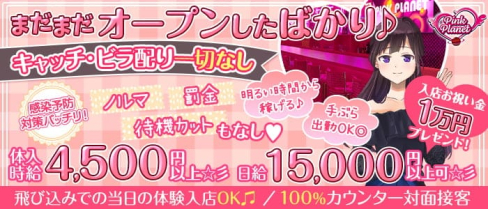 【昼・夜】PINK PLANET (ピンクプラネット)【公式求人・体入情報】(歌舞伎町ガールズバー)の求人・体験入店情報