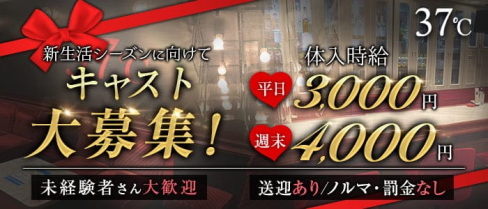 37℃(サンジュウナナド)【公式求人・体入情報】(高崎スナック)の求人・体験入店情報