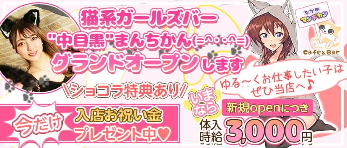 猫系ガールズバー "中目黒"まんちかん(=^・・^=)のガールズバー体入