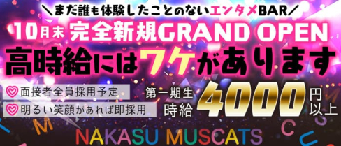 エンタメBAR 中洲マスカッツ【公式求人・体入情報】(中洲ガールズバー)の求人・体験入店情報