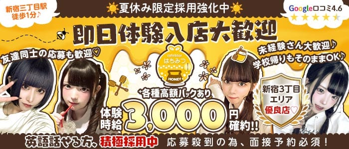 Cafe & Bar はちみつ 歌舞伎町ガールズバー 即日体入募集バナー