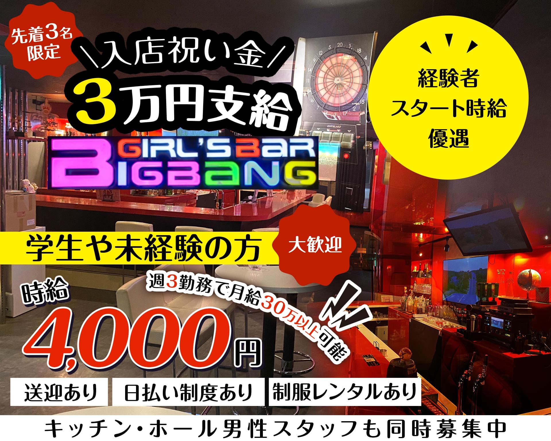 【大和駅】ガールズバーBIG BANG（ビックバン） 大和ガールズバー TOP画像