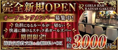 GIRLS BAR RADIAS GAKUDAI(ラディアス 学大店)【公式求人・体入情報】(恵比寿ガールズバー)の求人・体験入店情報