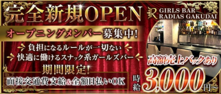GIRLS BAR RADIAS GAKUDAI(ラディアス 学大店)【公式求人・体入情報】(恵比寿ガールズバー)の求人・体験入店情報