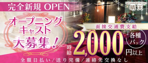 whiskey&wine bar 晴天(せいてん)【公式求人・体入情報】(蕨ガールズバー)の求人・体験入店情報