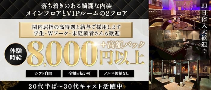 yokohama V.I.P club（ヨコハマ ブイアイピー クラブ） 関内キャバクラ 即日体入募集バナー
