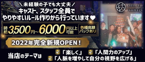 Ladies Bar 紡(つむぎ)【公式求人・体入情報】(新橋ガールズバー)の求人・体験入店情報
