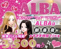 【朝・昼・夜】GirlsBar alba-アルバ-【公式体入・求人情報】 バナー