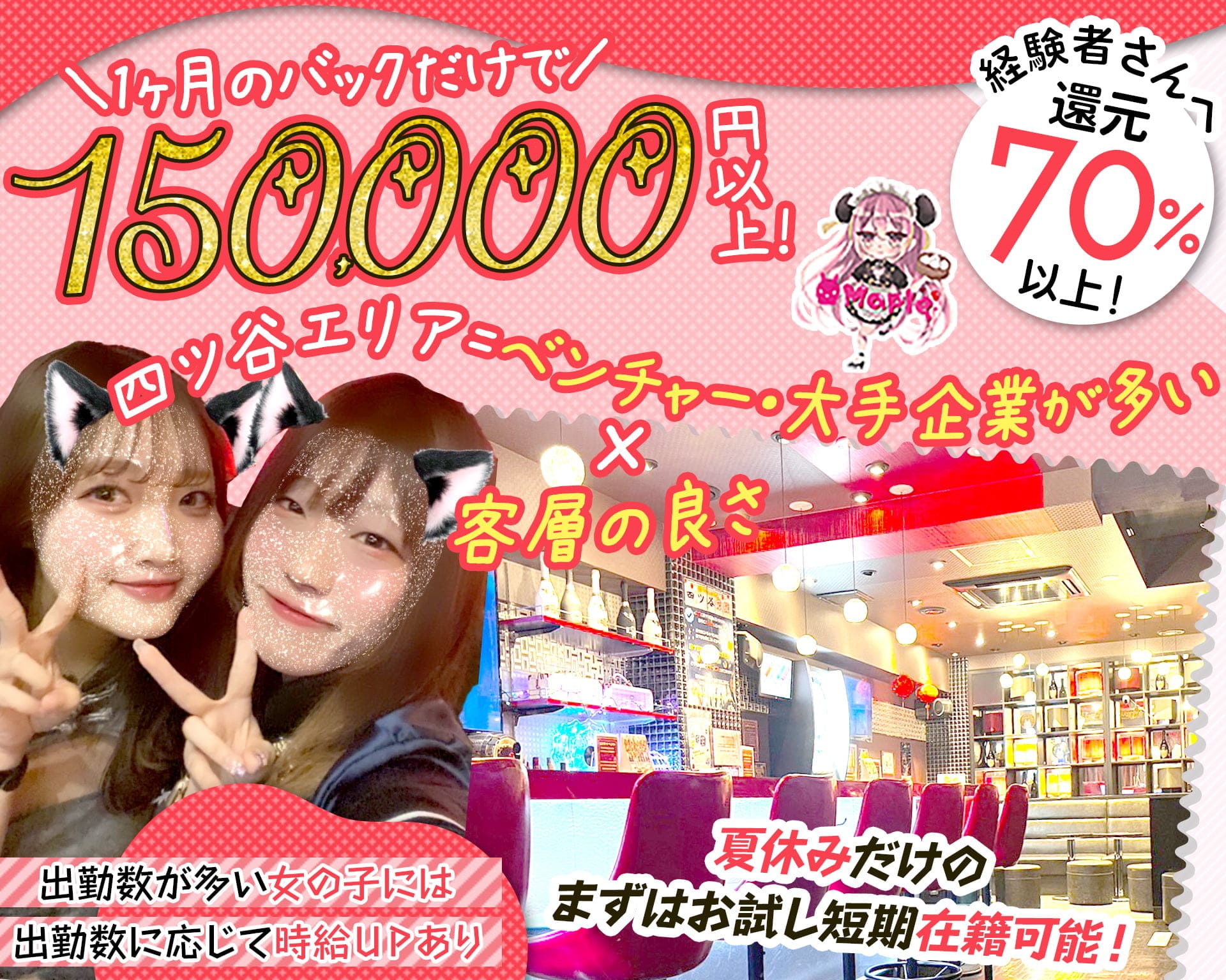 Cafe＆Bar Maple（メープル）【公式体入・求人情報】 歌舞伎町ガールズバー TOP画像