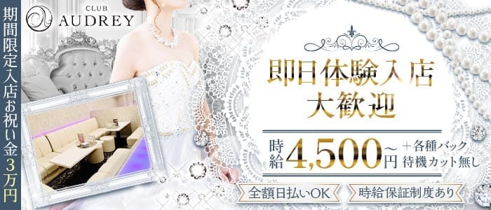 【西田辺】AUDREY（オードリー） 天王寺キャバクラ 即日体入募集バナー