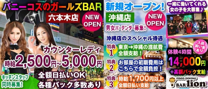 Cafe & Bar lion(リオン)【公式求人・体入情報】 歌舞伎町ガールズバー バナー