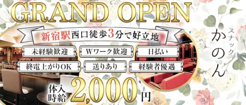かのん【公式求人・体入情報】(新宿スナック)の求人・体験入店情報