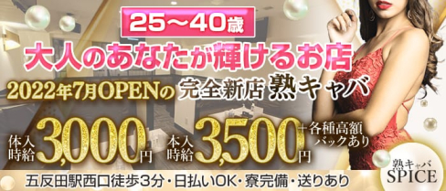 SPICE(スパイス)【公式求人・体入情報】(五反田熟女キャバクラ)の求人・体験入店情報