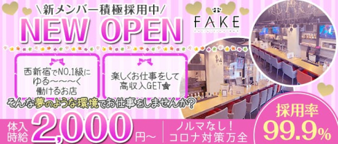 ガールズバー FAKE(フェイク)【公式求人・体入情報】(新宿ガールズバー)の求人・体験入店情報