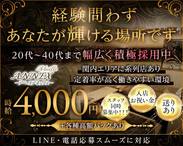 【関内】Abeille ANNEX（アベーユアネックス）の姉キャバ・半熟キャバ体入