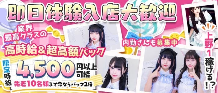 【朝・昼・夜】Cafe＆Bar Lapin（ラパン）(上野ガールズバー)の求人・体験入店情報