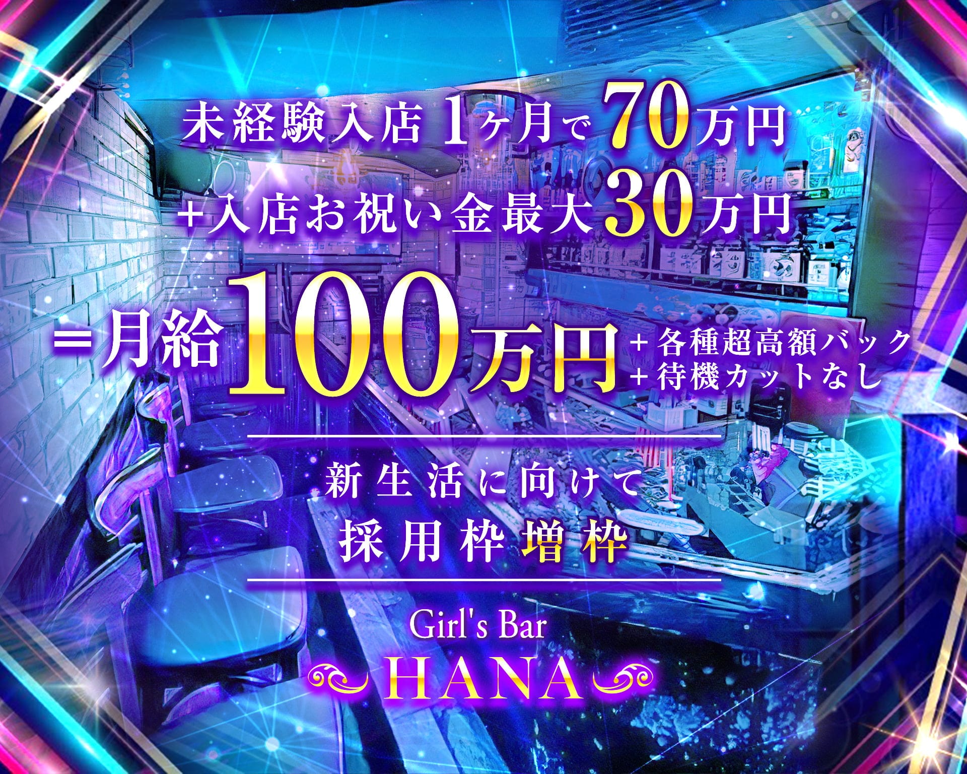 【昼・夜】Girl's Bar HANA（ハナ） 新橋ガールズバー TOP画像