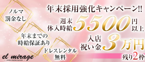 EL MIRAGE(エルミラージュ)【公式求人情報】(草加キャバクラ)の求人・体験入店情報