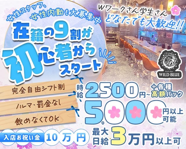 【清瀬駅】Girl's Bar WILD BLUE（ワイルドブルー）のガールズバー体入